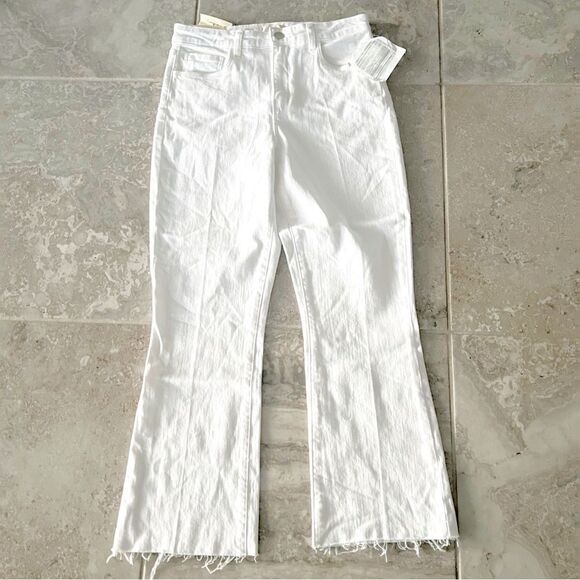 L'Agence Kendra High-Rise Crop Flare Jeans White, NWT, Size 28 - Picture 6 of 9